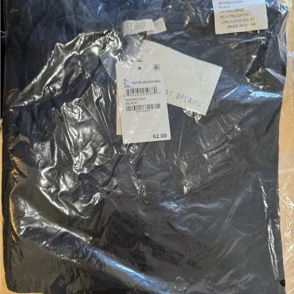 NWT - Barefoot Dreams - Ultra-Soft Rib Long Sleeve Henley Black - Size: XL - 14 - Picture 4 of 6